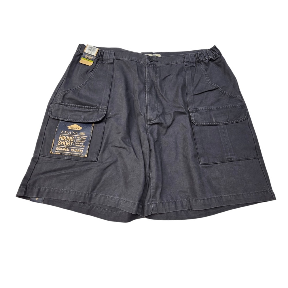 Vtg Savane NWT Cargo Hiking Shorts Mens 44"w Gray Outdoor 7"L Comfort Workwear
